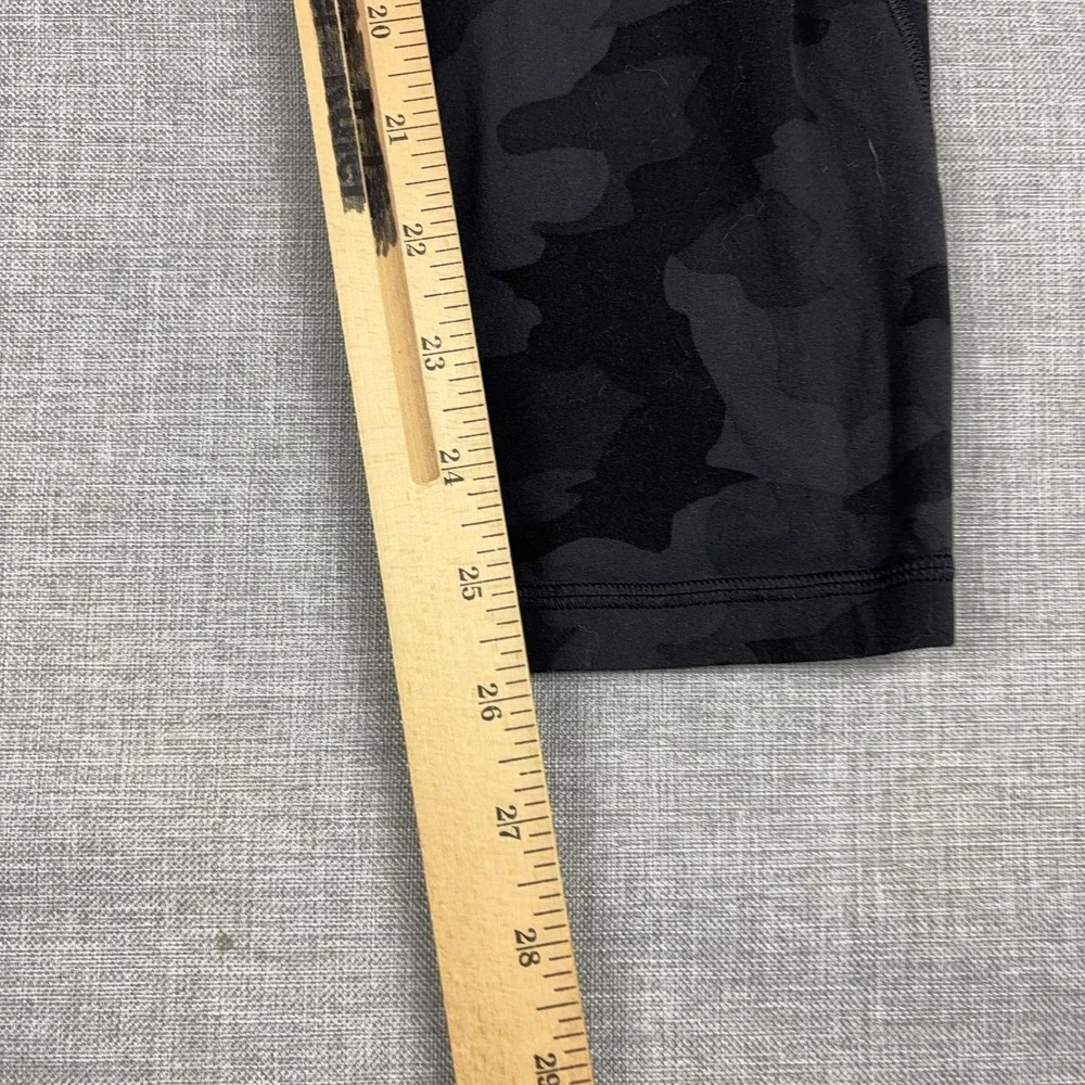 Lululemon Leggings Womens 8 Black Camo High Rise Ankle Pockets Yoga Gym Workout